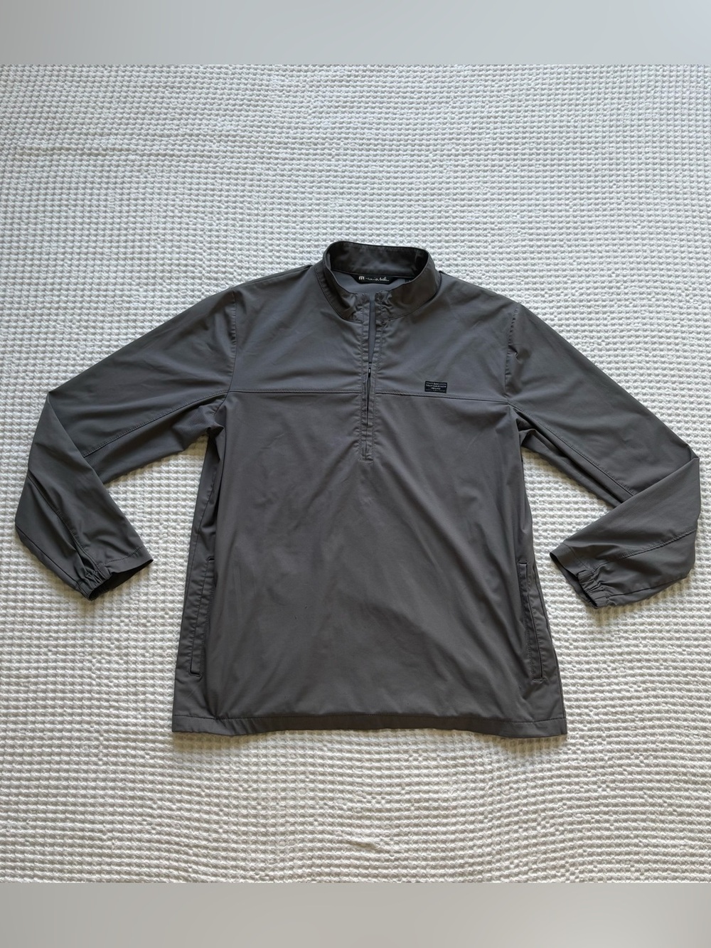 Travis Mathew Stopover Quarter Zip Pullover Golf Jacket Charcoal Gray Size L